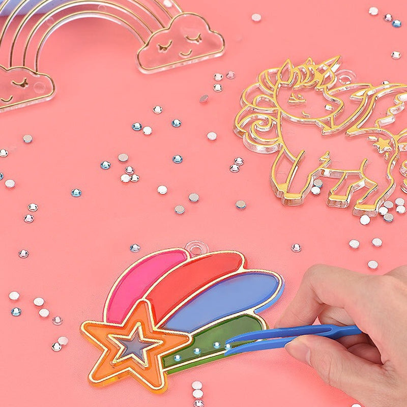 Crystal Pendant Craft Kit with Non-Toxic Diamond & Pearl Paint