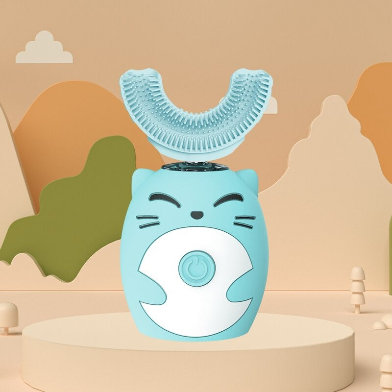 U-Shaped and Cat Style Electric Toothbrush with 360° Head for Kids