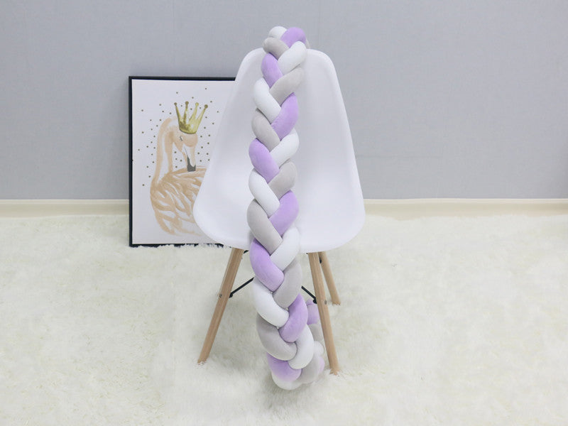 Soft Baby Crib Bumper with Braided Cotton Design
