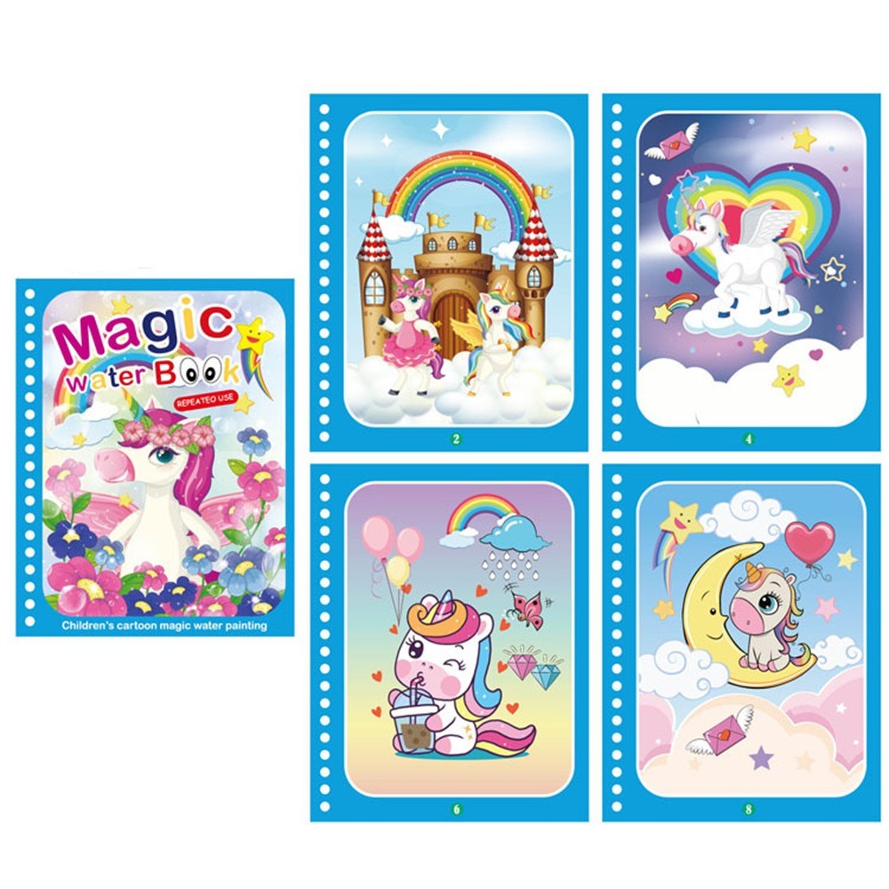 Magic Water Coloring Book for Reusable Mess-Free Creative Drawing