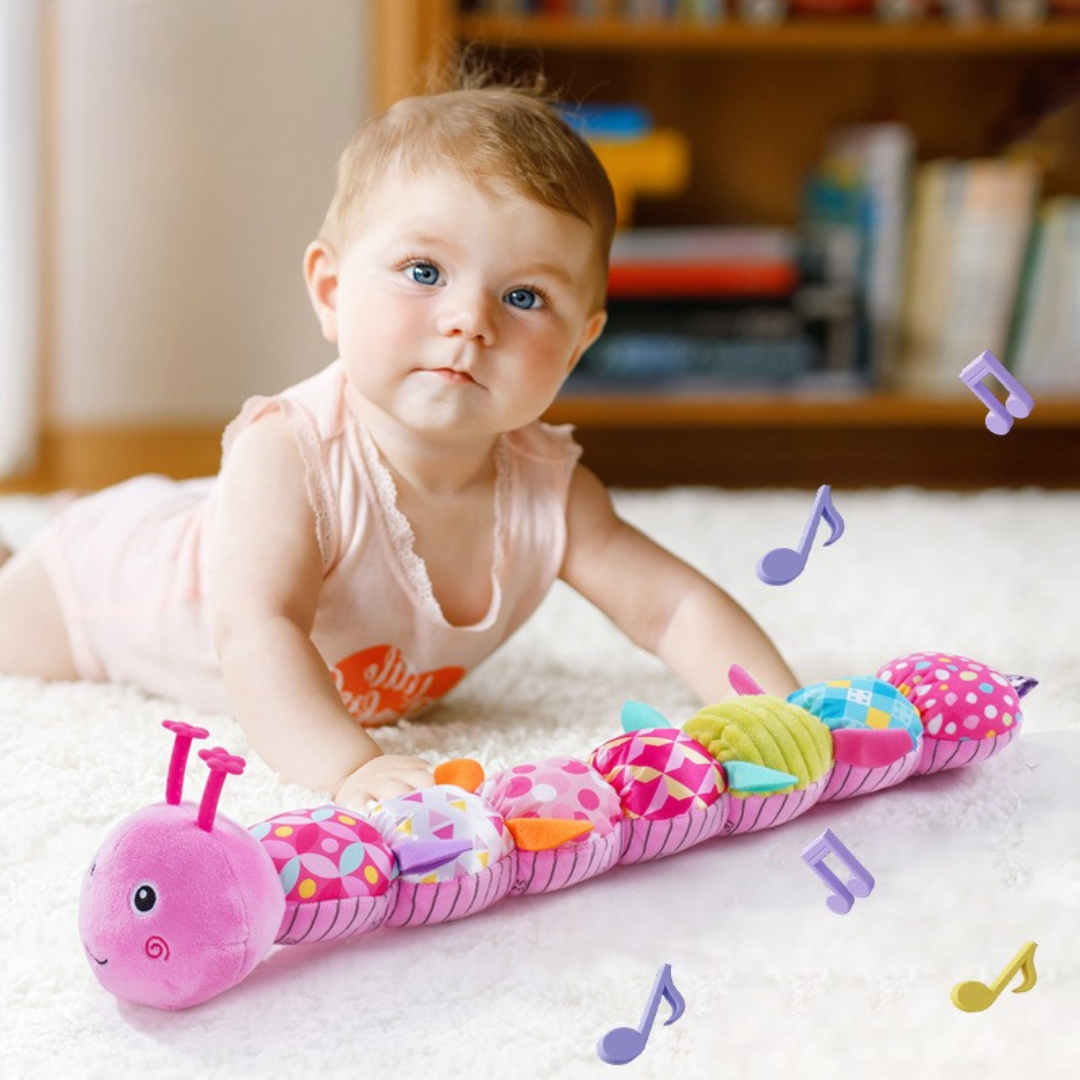 Musical Plush Caterpillar – Gentle Sensory Toy for Infants