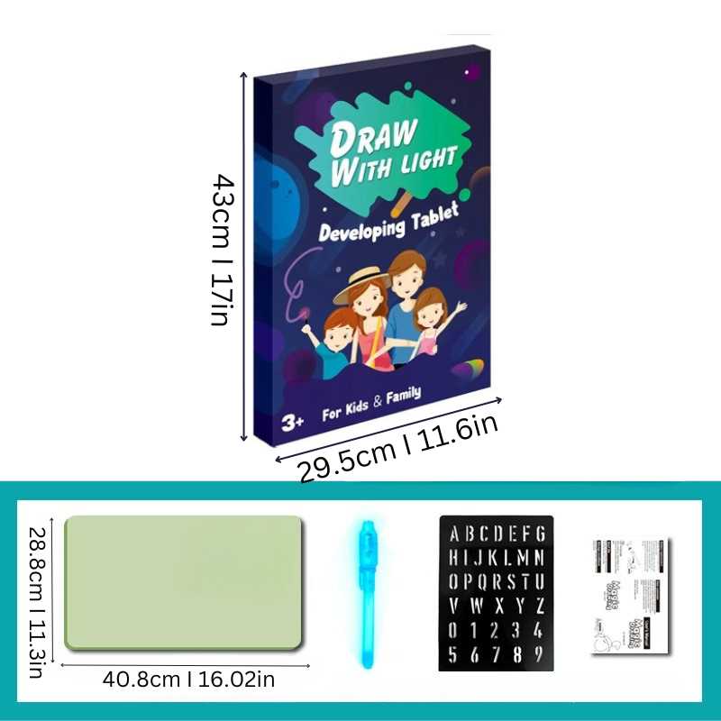 Glow Drawing Board with LED Lights for Kids