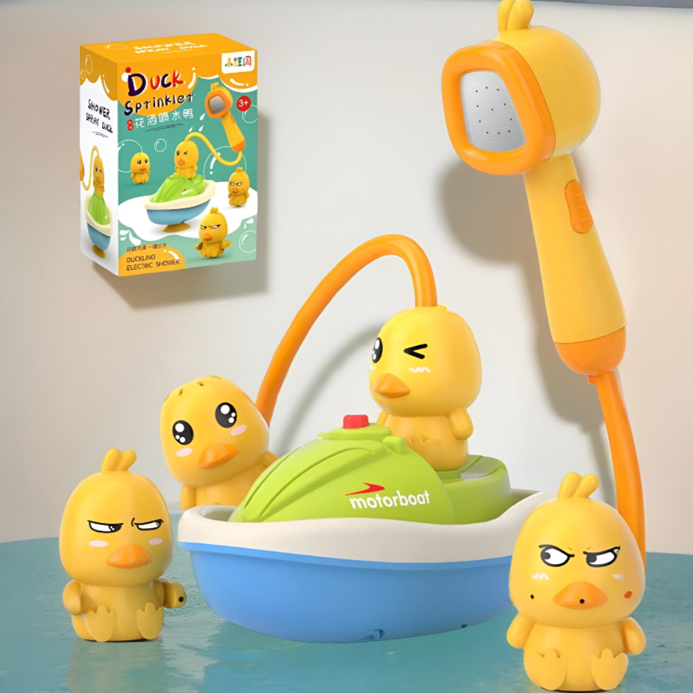 Interactive Water Spray Duck Boat Bath Toy Set for Fun Bath Time