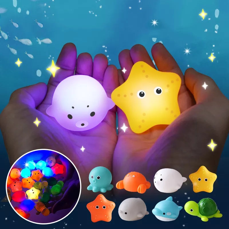 Light-Up Bath Toy Set with Water-Activated LED Lights for Kids