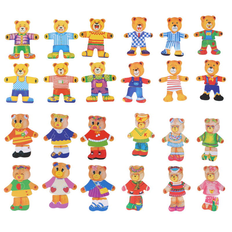 Wooden Dress-Up Puzzle Game with Character Pieces