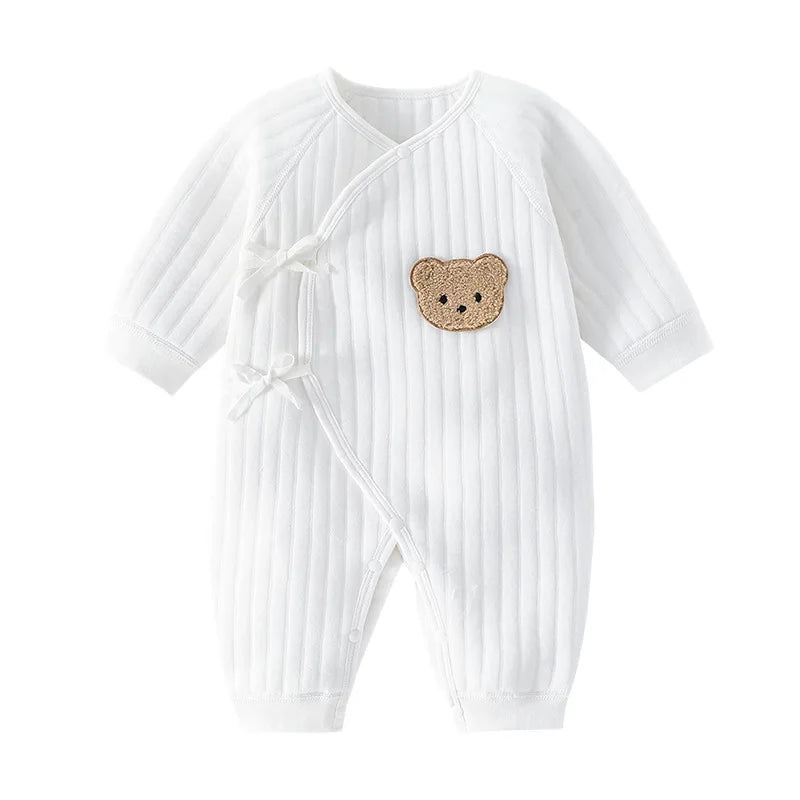 Baby Unisex Cotton Romper – Soft Comfort with Bear Emblem