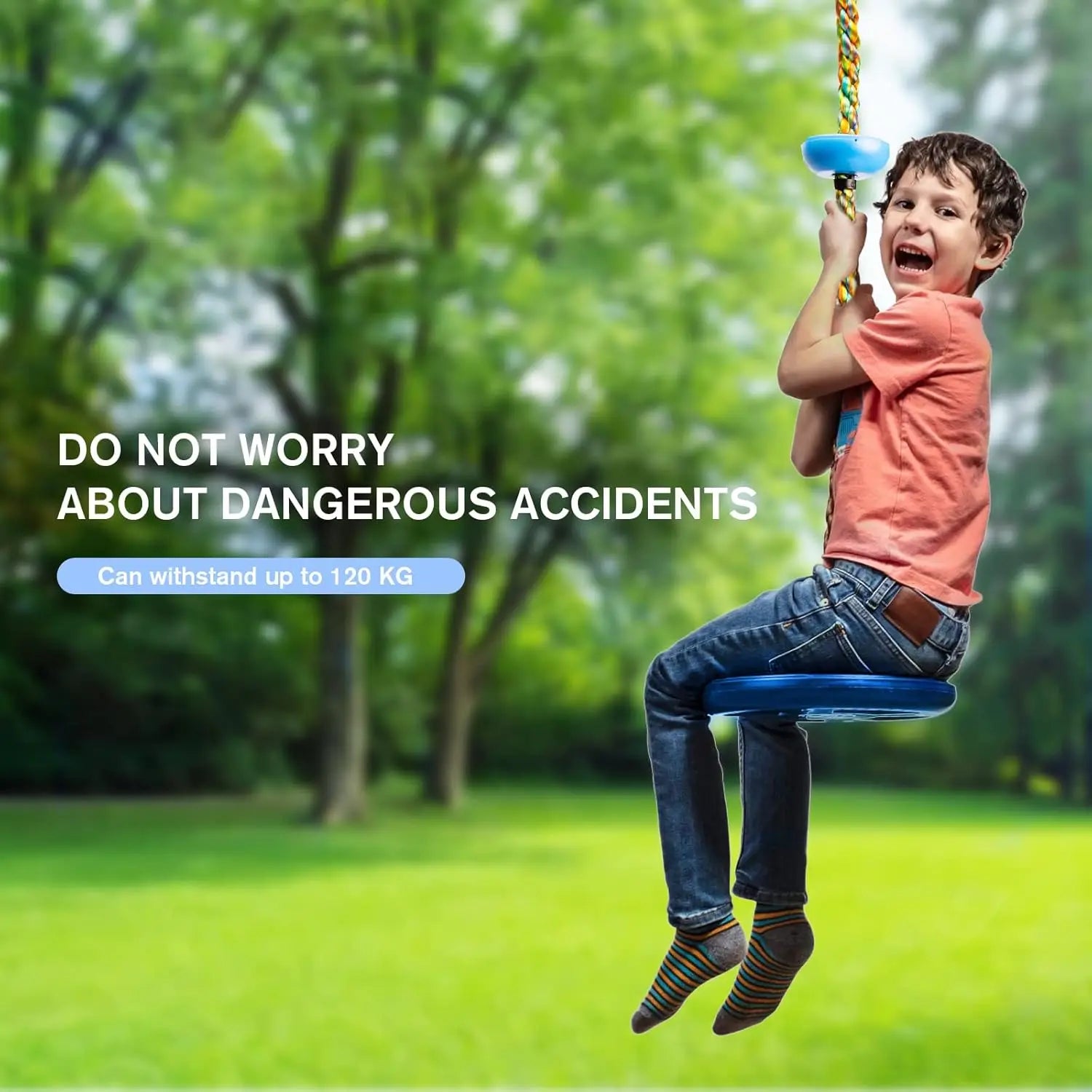 Climbing Rope with Platform and Disc – Motor Skill Play for Children