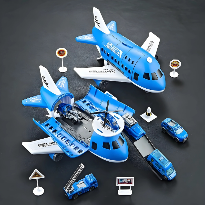 2-in-1 Transforming Airplane Toy – Creative Play with Mini Cars