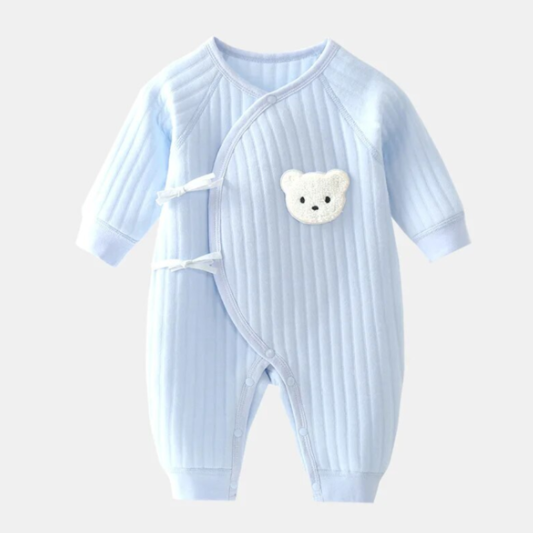 Baby Unisex Cotton Romper – Soft Comfort with Bear Emblem