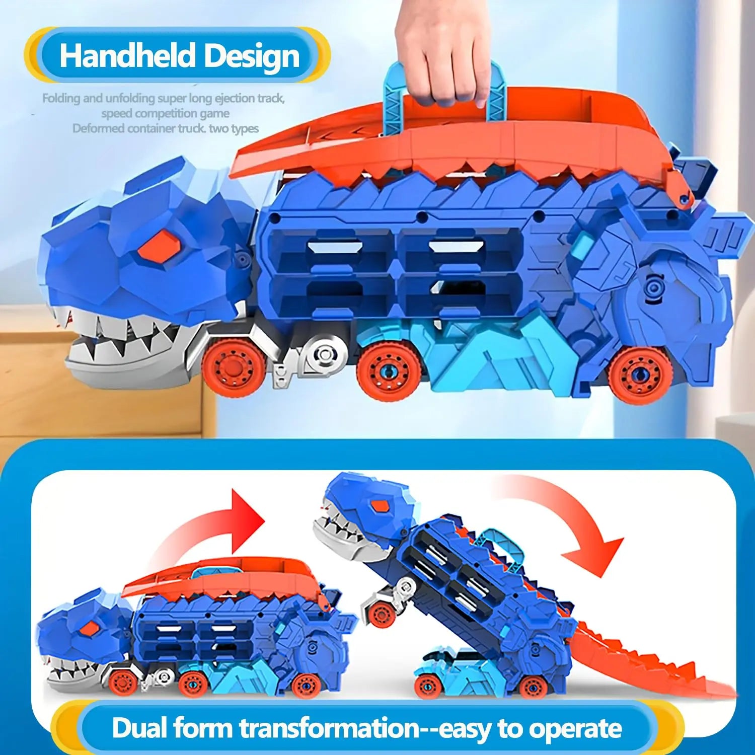 Dinosaur Transporter Truck with Durable Dino Figures for Kids