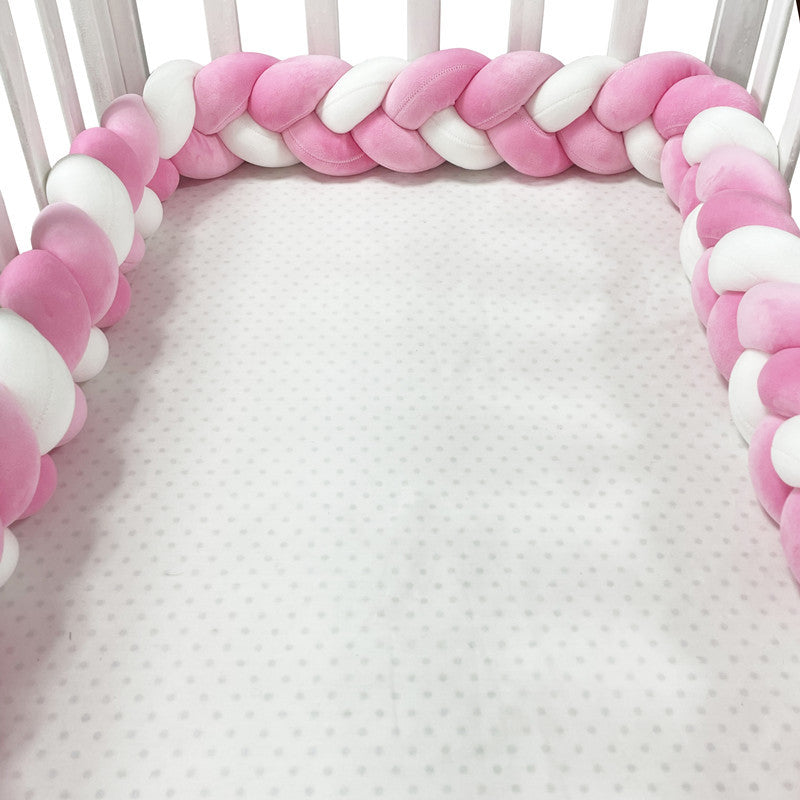 Soft Baby Crib Bumper with Braided Cotton Design