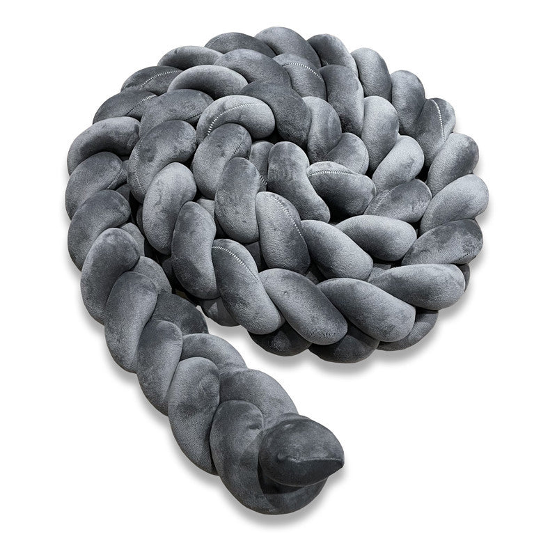 Soft Baby Crib Bumper with Braided Cotton Design