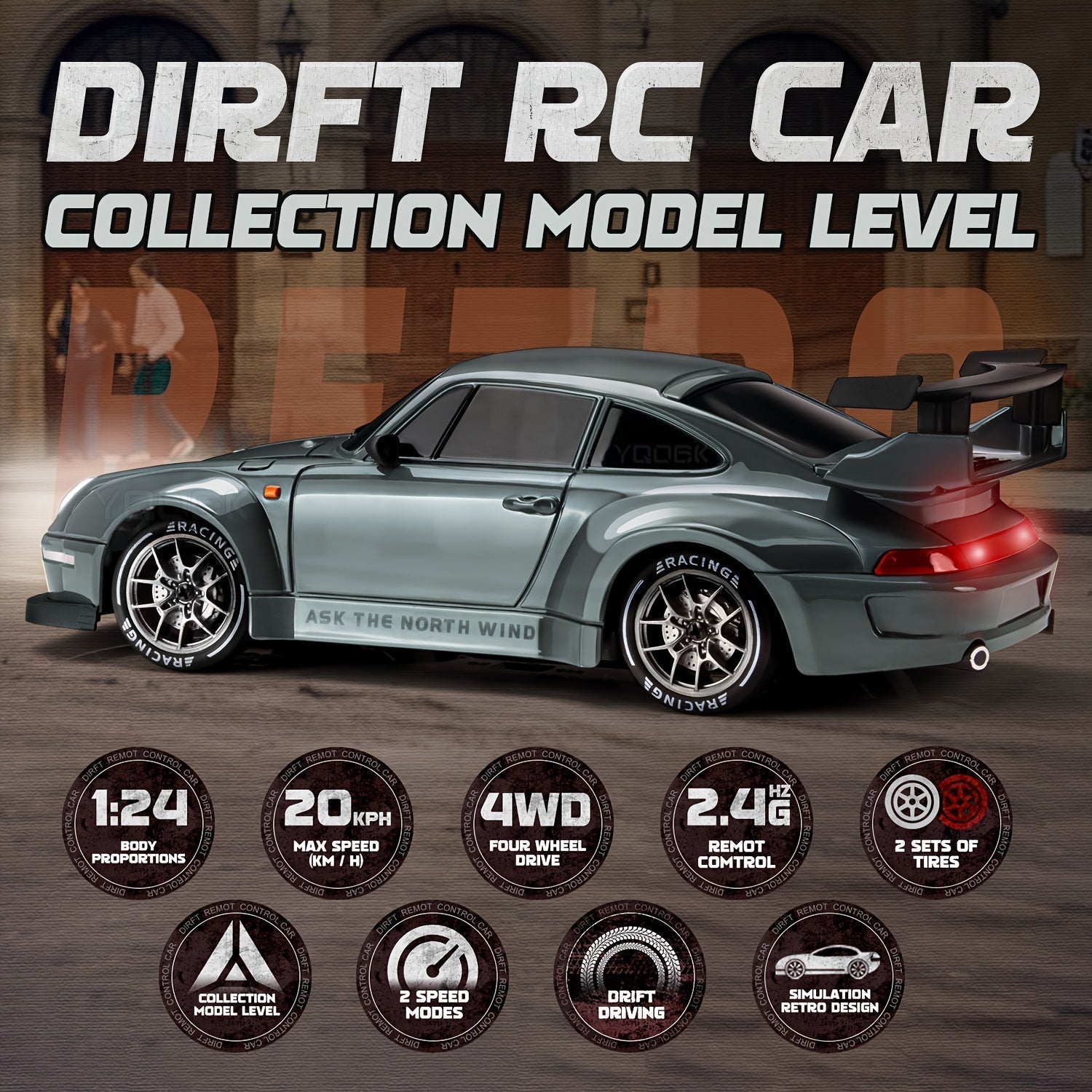 WRC Drift Car 4WD – 2.4GHz Rechargeable LED for Kids