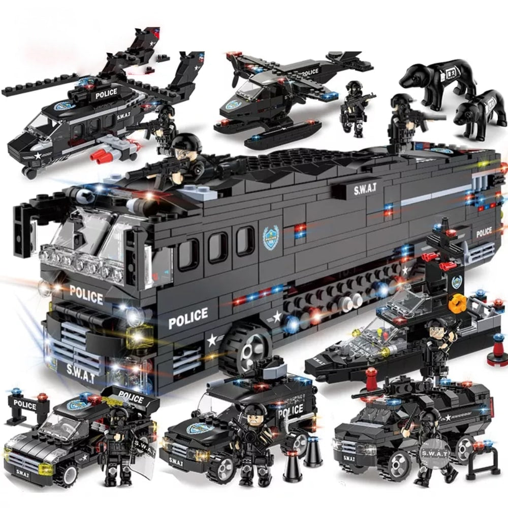 SWAT Team Building Set – 1014 Pieces with Vehicles & Figures