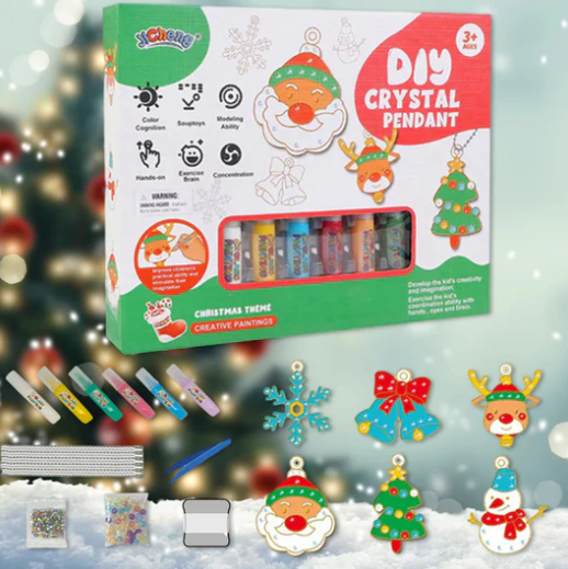 Crystal Pendant Craft Kit with Non-Toxic Diamond & Pearl Paint