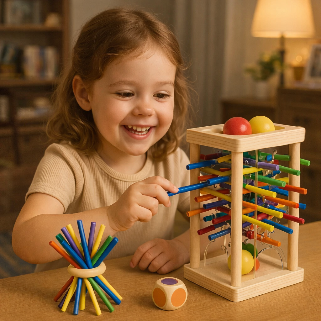 Wooden Ball Stick Game – Tabletop Turn-Based Play for Kids