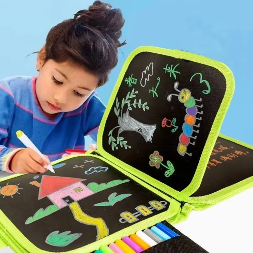 Reusable Drawing Book with Magic Erasable Markers for Kids