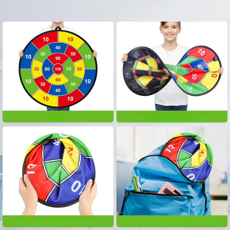 Double-Sided Dart Board with Sticky Balls - Educational Arithmetic