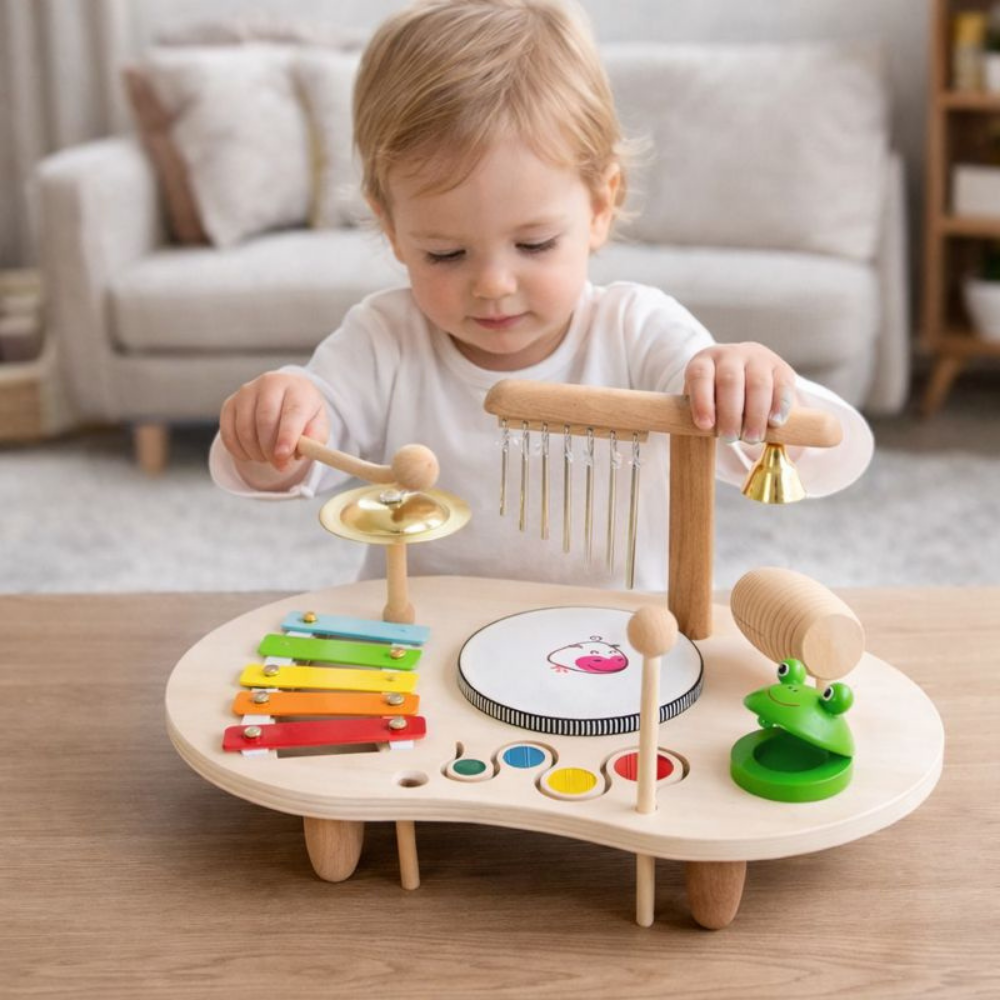 Wooden Xylophone Toy with Safe Rhythm Instruments for Toddlers