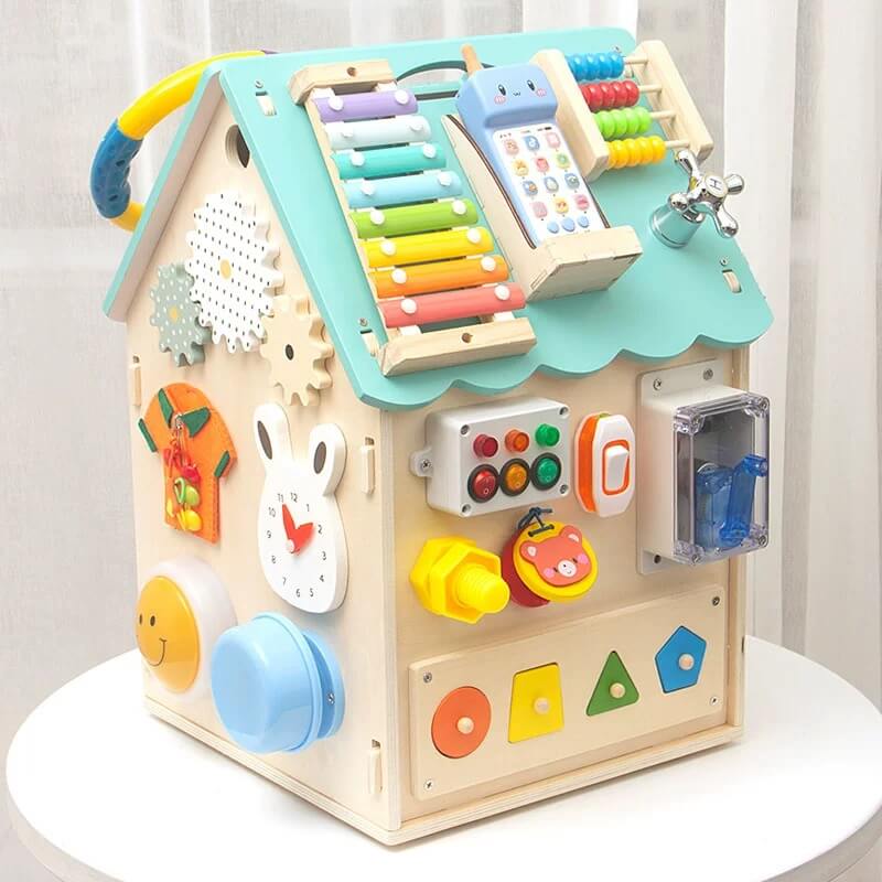 Wooden Activity House Board with Busy Elements