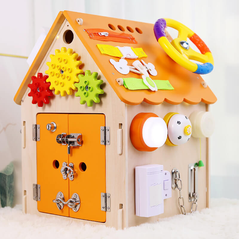 Wooden Activity House Board with Busy Elements