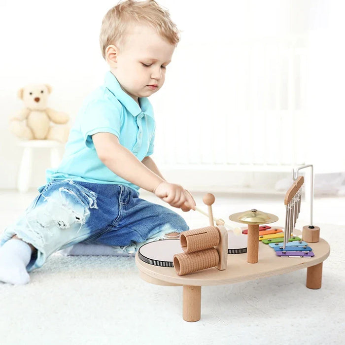 Kids Wooden Music Station Toy Set