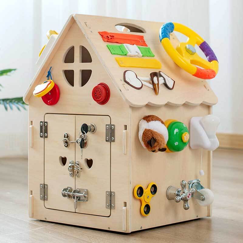 Wooden Activity House Board with Busy Elements