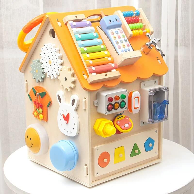 Wooden Activity House Board with Busy Elements