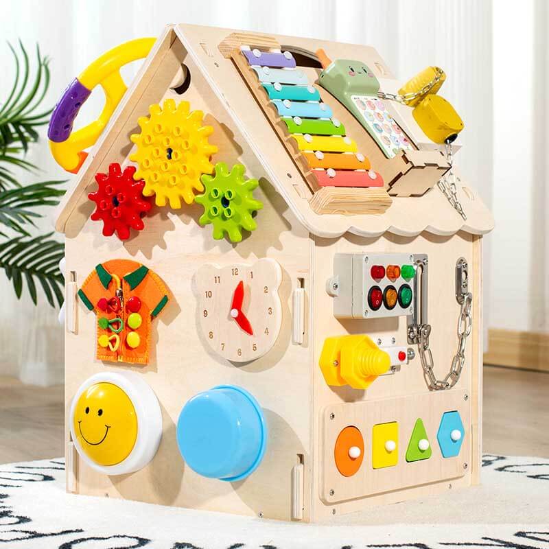 Wooden Activity House Board with Busy Elements