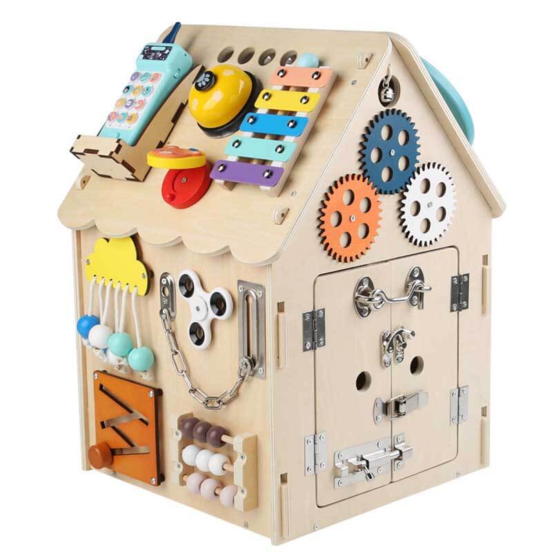 Wooden Activity House Board with Busy Elements