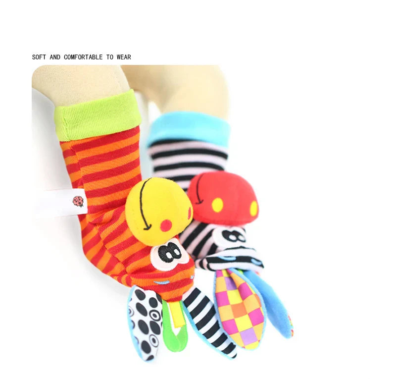 Baby Sensory Wristbands & Socks with Gentle Rattling Sound for Infants