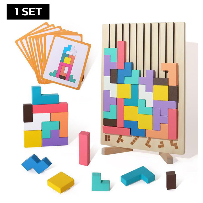 Tetris Puzzle Board Game with Color Blocks