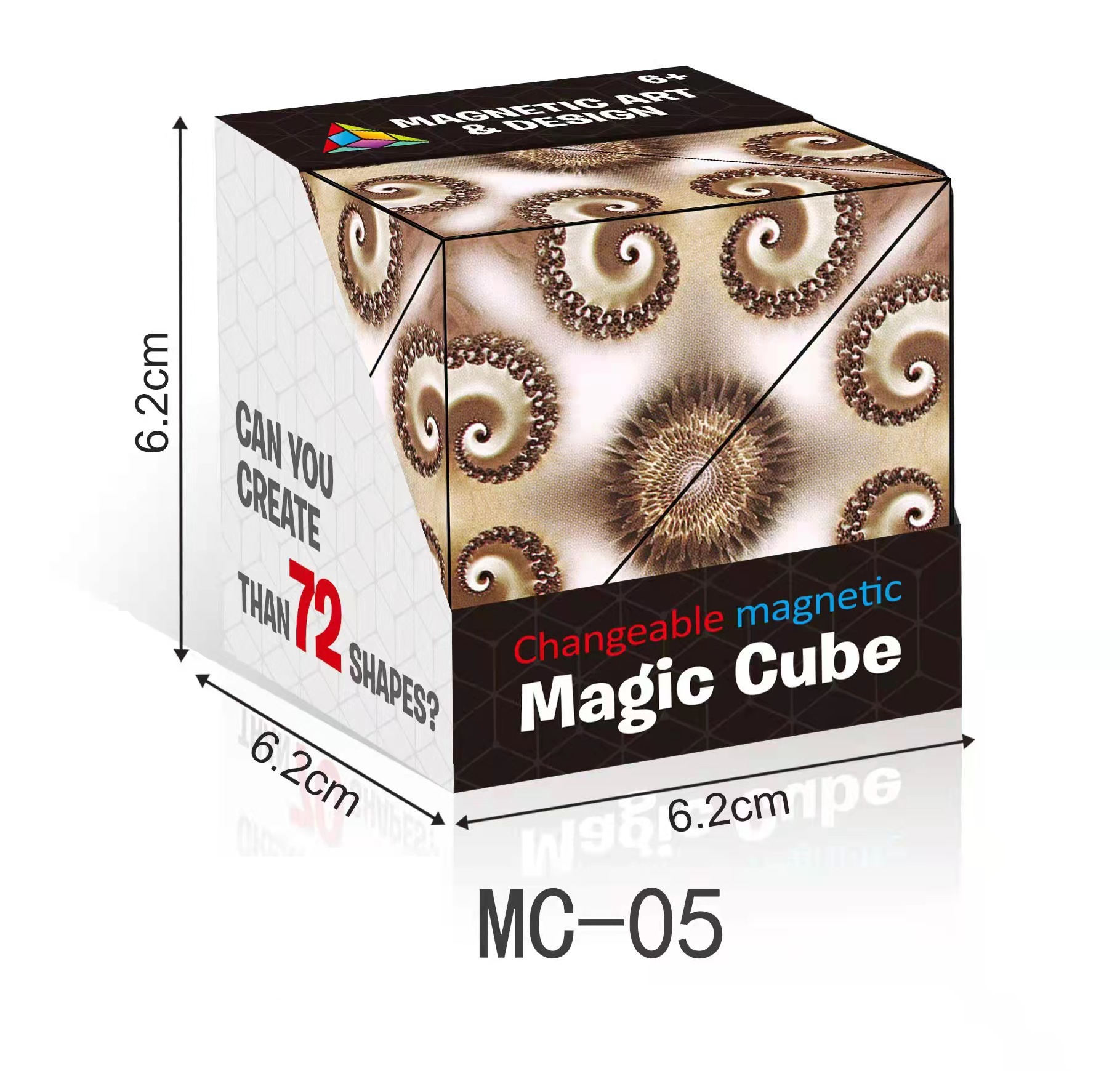 3D Shape Cube Puzzle with Folding Design