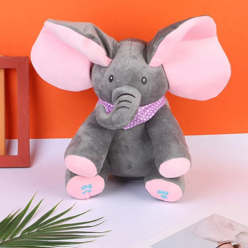 Peek-A-Boo Elephant Plush Toy with Music