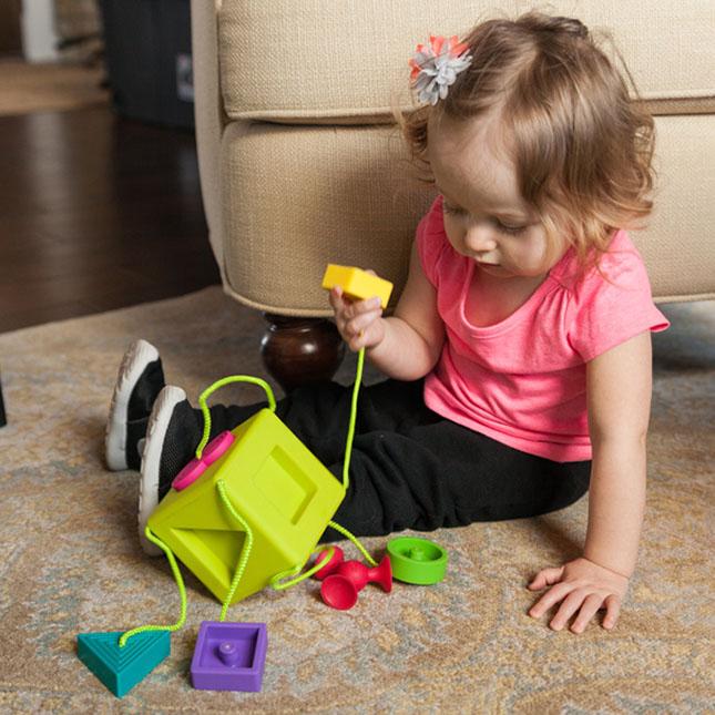 Shape-Sorting Cube with Soft Silicone Shapes