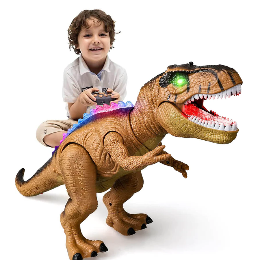 RC Plastic Dinosaur Toy with Lights and Sound