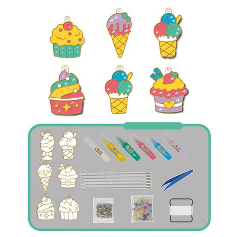 Crystal Pendant Craft Kit with Non-Toxic Diamond & Pearl Paint