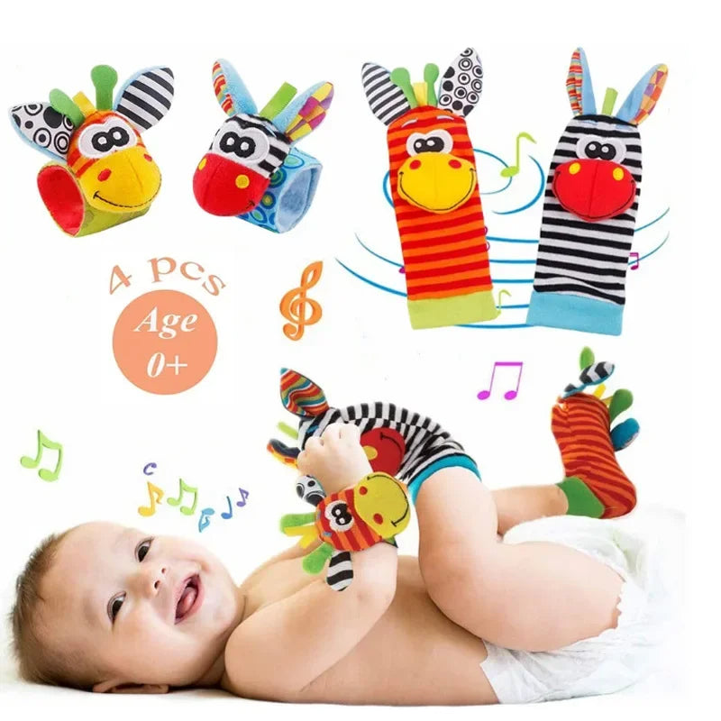 Baby Sensory Wristbands & Socks with Gentle Rattling Sound for Infants