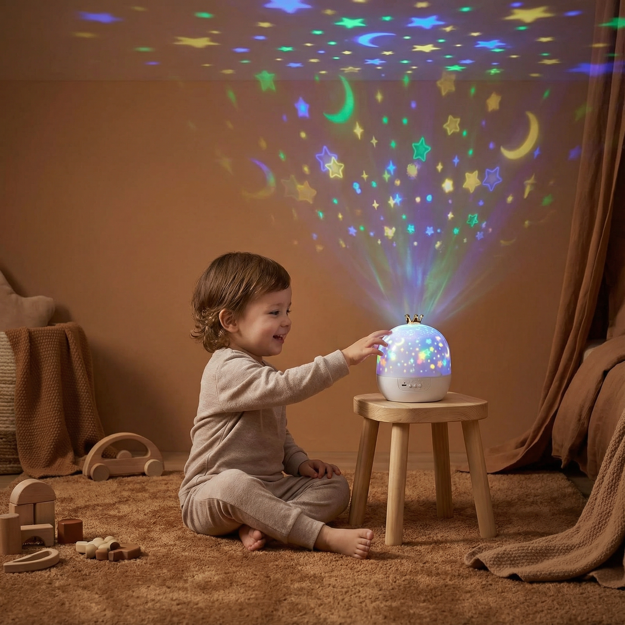 2 in 1 Kids Projector Night Light – Soothing Bedtime Music & Images