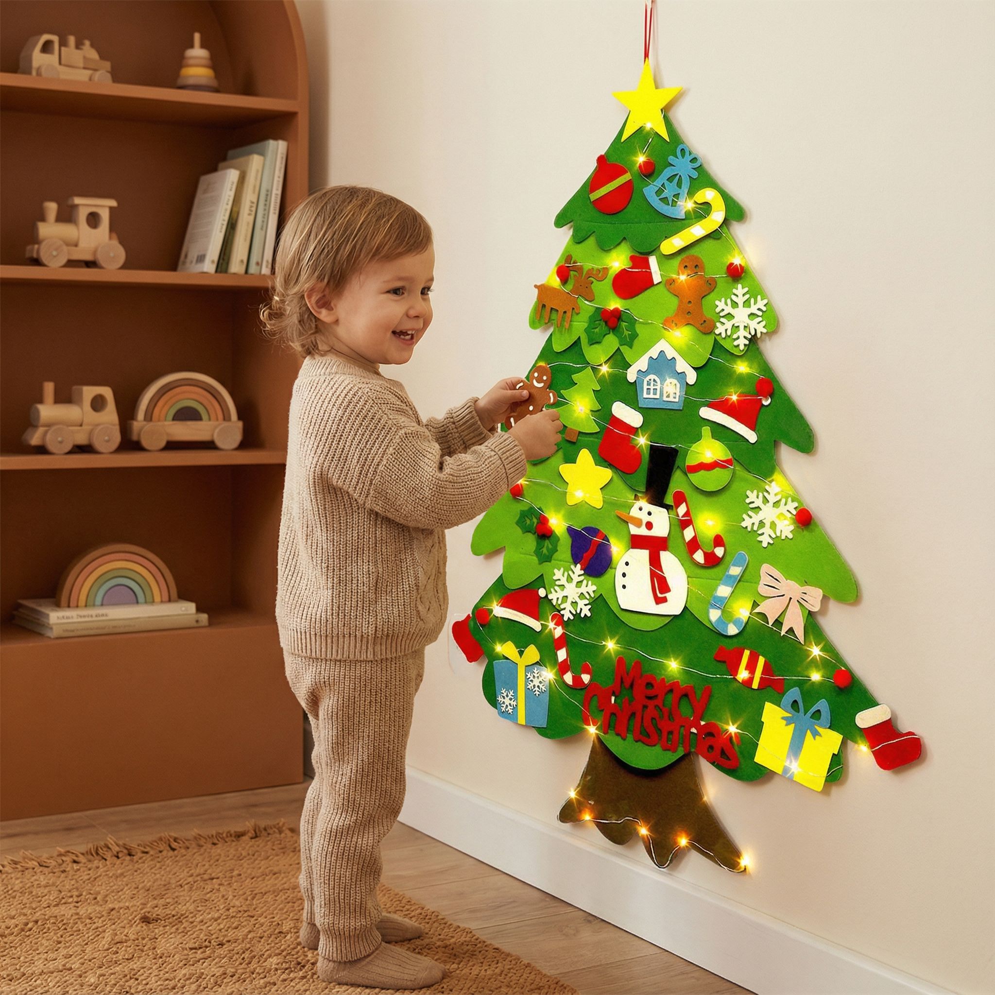 Felt Christmas Tree with Reusable Ornament Craft