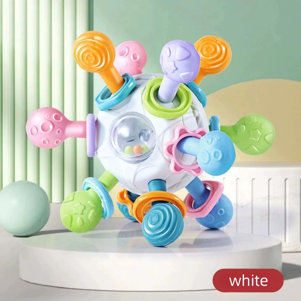 Silicone Teether Rattle Ball for Baby - Baby Grasping Toy