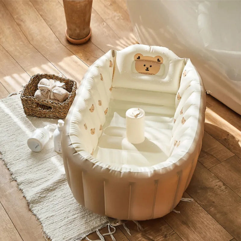 Portable Inflatable Baby Bath Tub with Safe Non-Slip Back Support