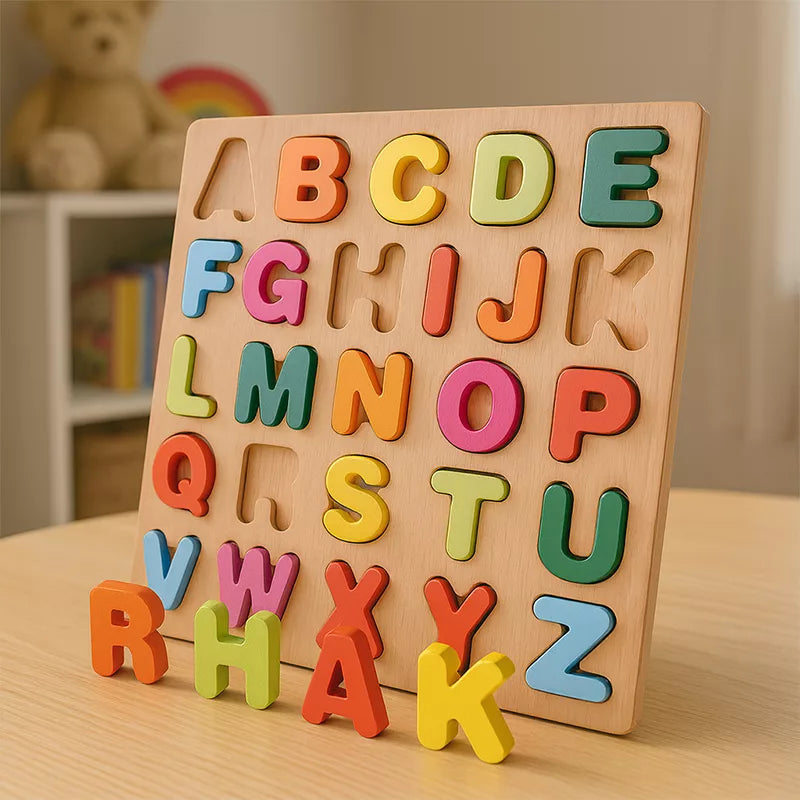 Colorful Wooden Alphabet Board Puzzle for Kids