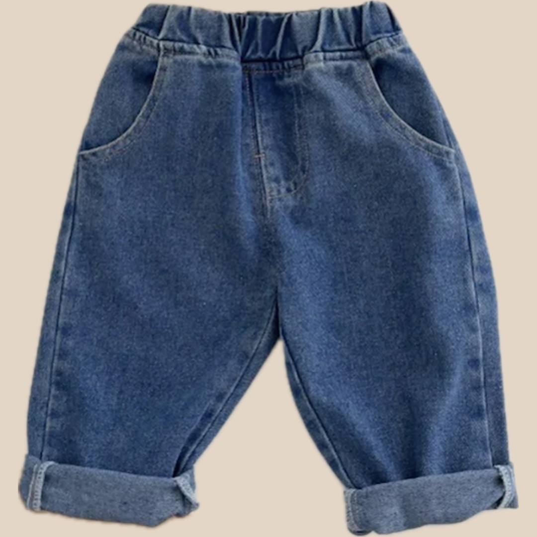 Soft Kids' Jeans with Adjustable Waist Loose Fit for Toddlers