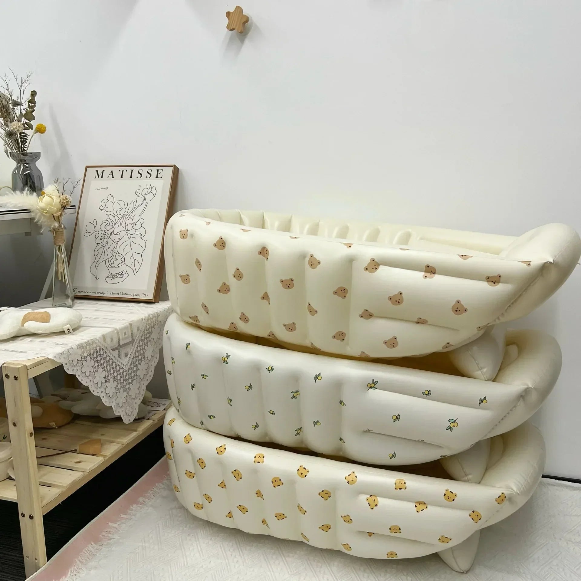 Portable Inflatable Baby Bath Tub with Safe Non-Slip Back Support