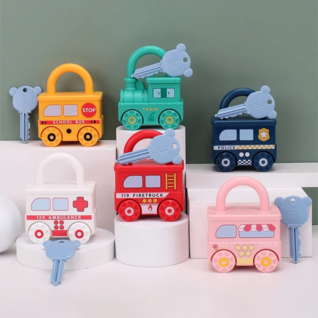 Montessori Car Learning Locks with Keys - Educational Toys