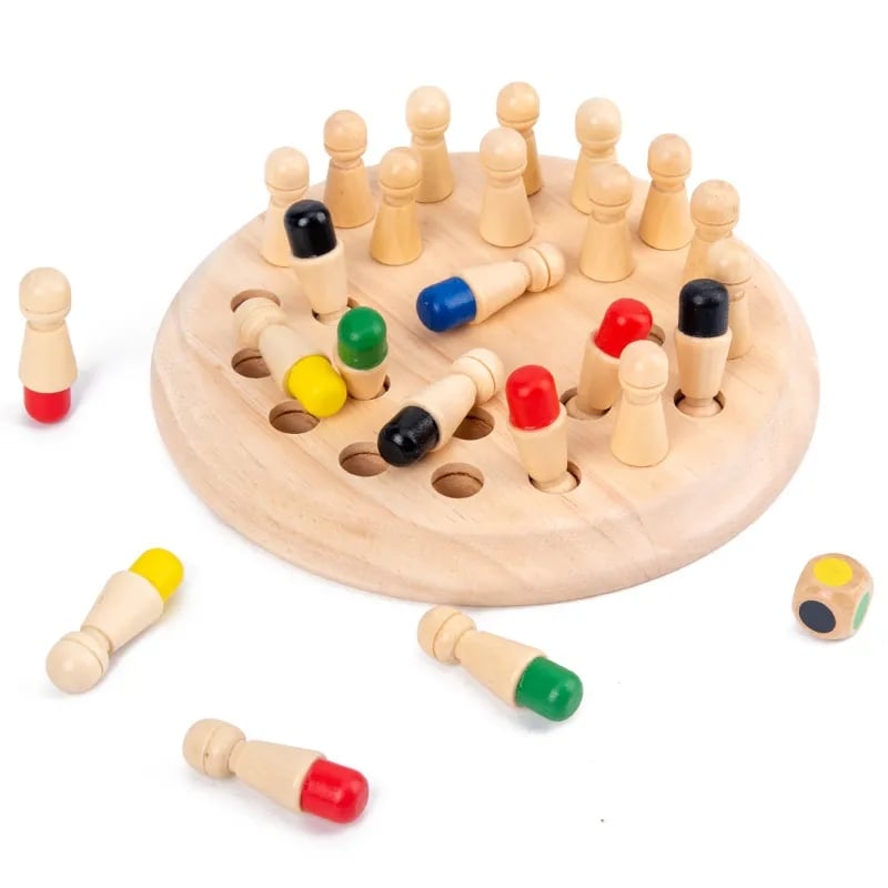 Wooden Memory Game – Color Peg Board Cognitive Toy