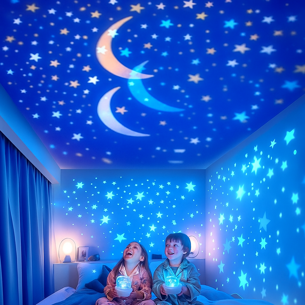 2-in-1 Night Lamp with Projector - Light Modes for Kids Room