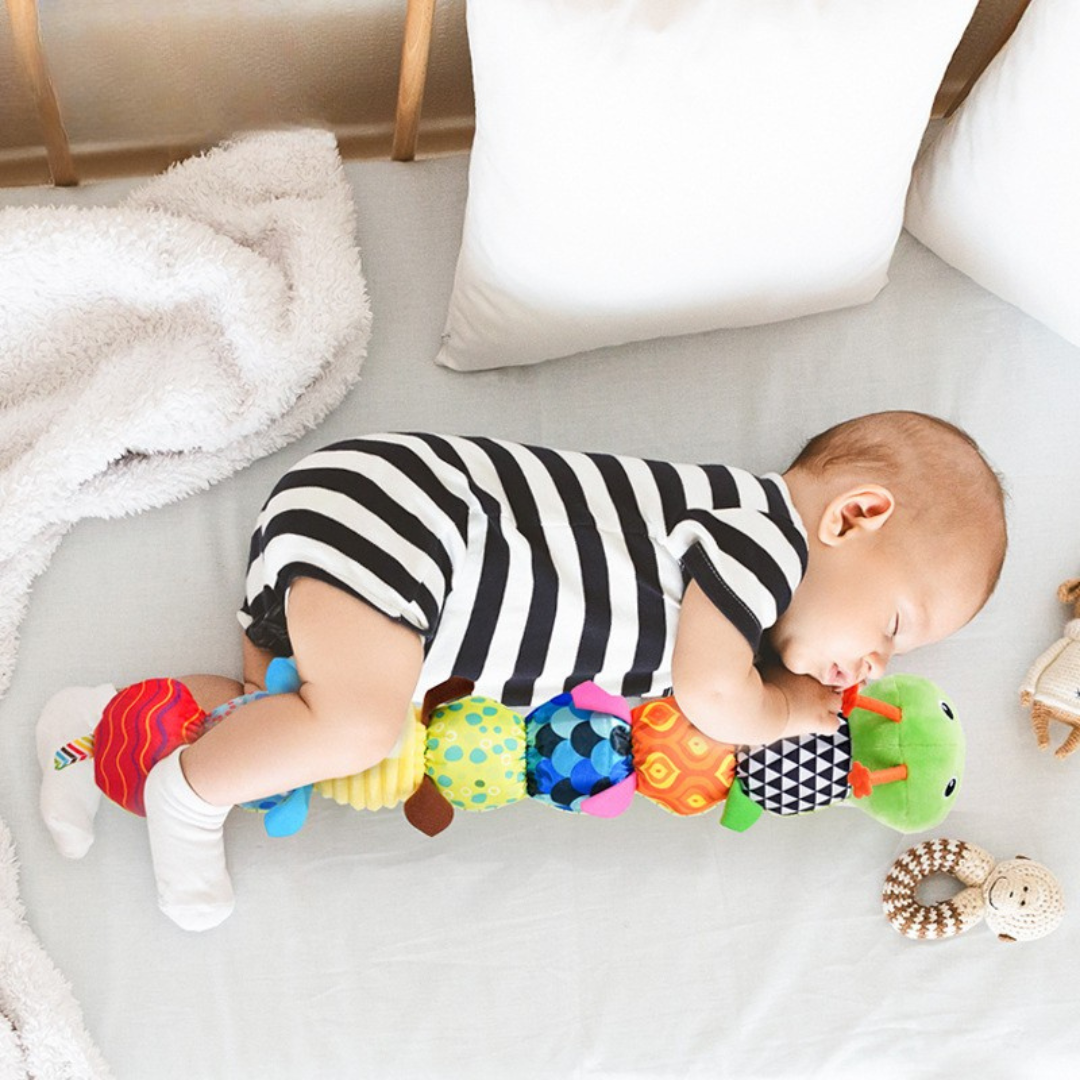 Musical Plush Caterpillar – Gentle Sensory Toy for Infants