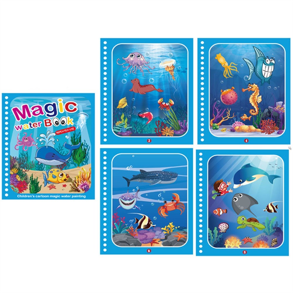 Magic Water Coloring Book for Reusable Mess-Free Creative Drawing